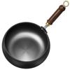 High-purity Iron Frying Pan, Wok, 24cm, Unpainted Iron Frying Pan, Induction Compatible, with Wooden Lid, Deep, Lightweight Design [Parallel Import]