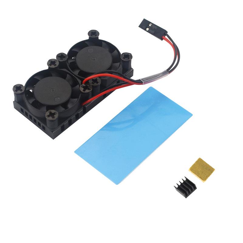 Dual Fan Heatsink Cooler for Raspberry Pi 4B/3B+, 5V 0.3A