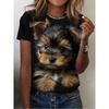Summer Round Neck 3D Animals Printed Top Fashionable Casual Short Sleeved Women's T-shirts