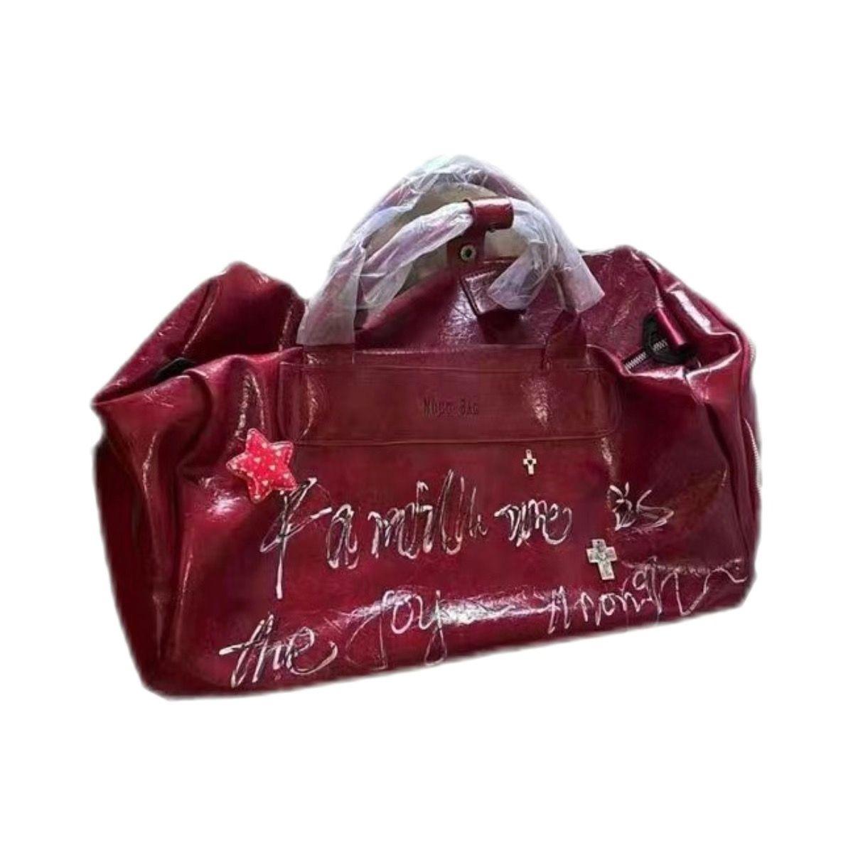 

Красные повседневные сумки через плечо женские спортивные сумки из кожи для сухого и влажного отделения большой емкости женская винтажная сумка-мессенджер