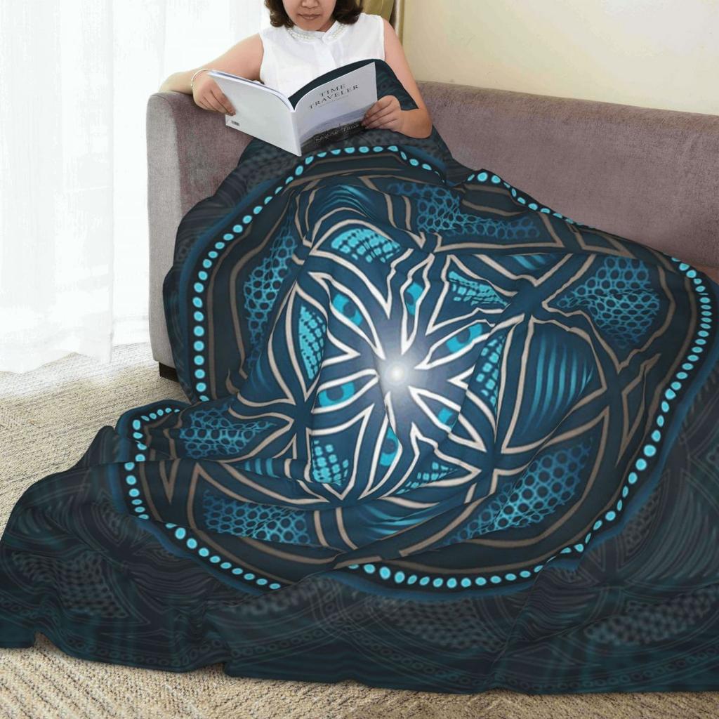 Seed Of Life With Gradients And Resonant Background Blanket Fleece Sofa Throw Blanket Portable for Bedding Throws Bedspread