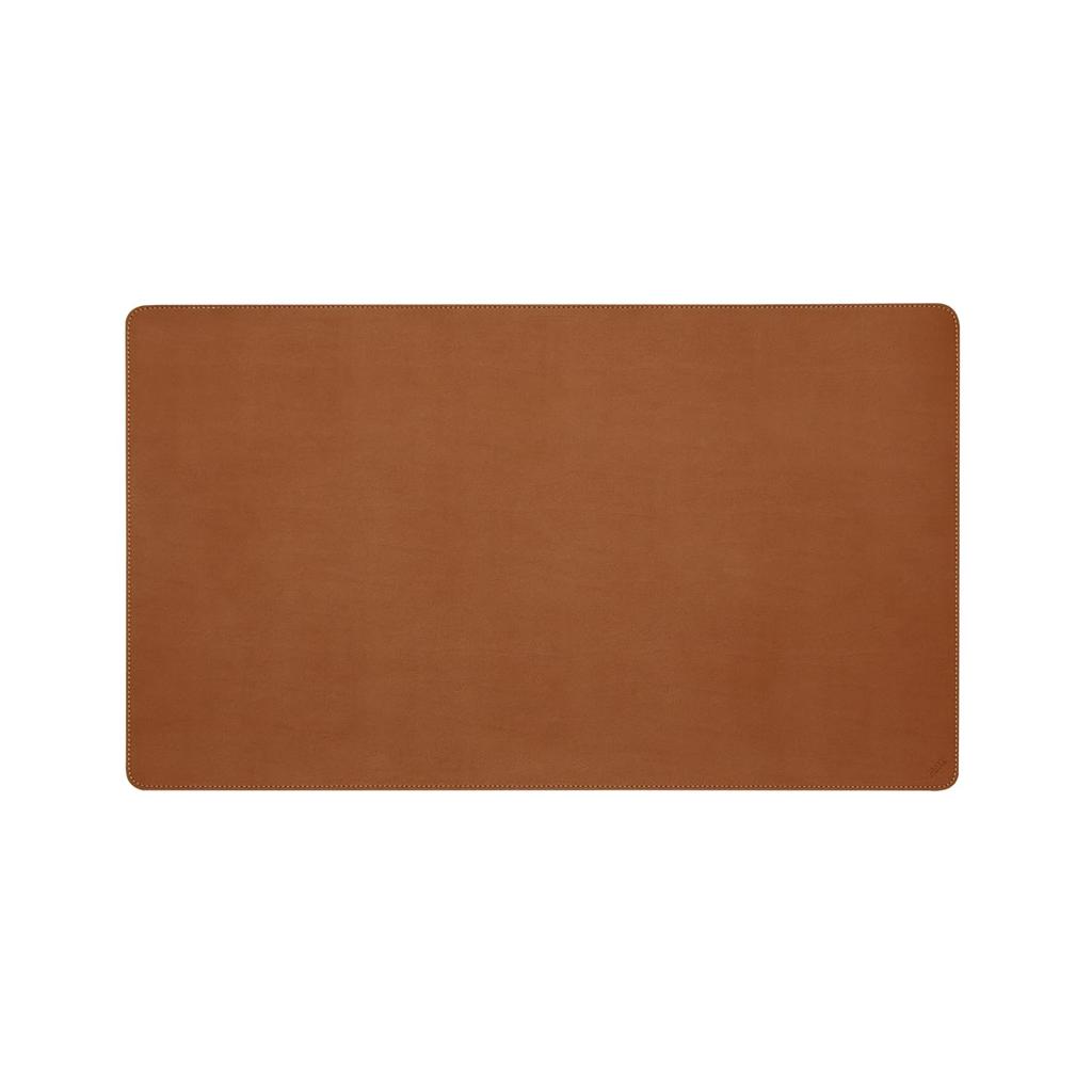 Plus Reversible Desk Mouse Mouse Synthetic Mat, Compatible, Double-Sided, Smooth/Soft Leather-Touch Pad, Leather, 600x350mm, Brown, DM-001LT, 36-775