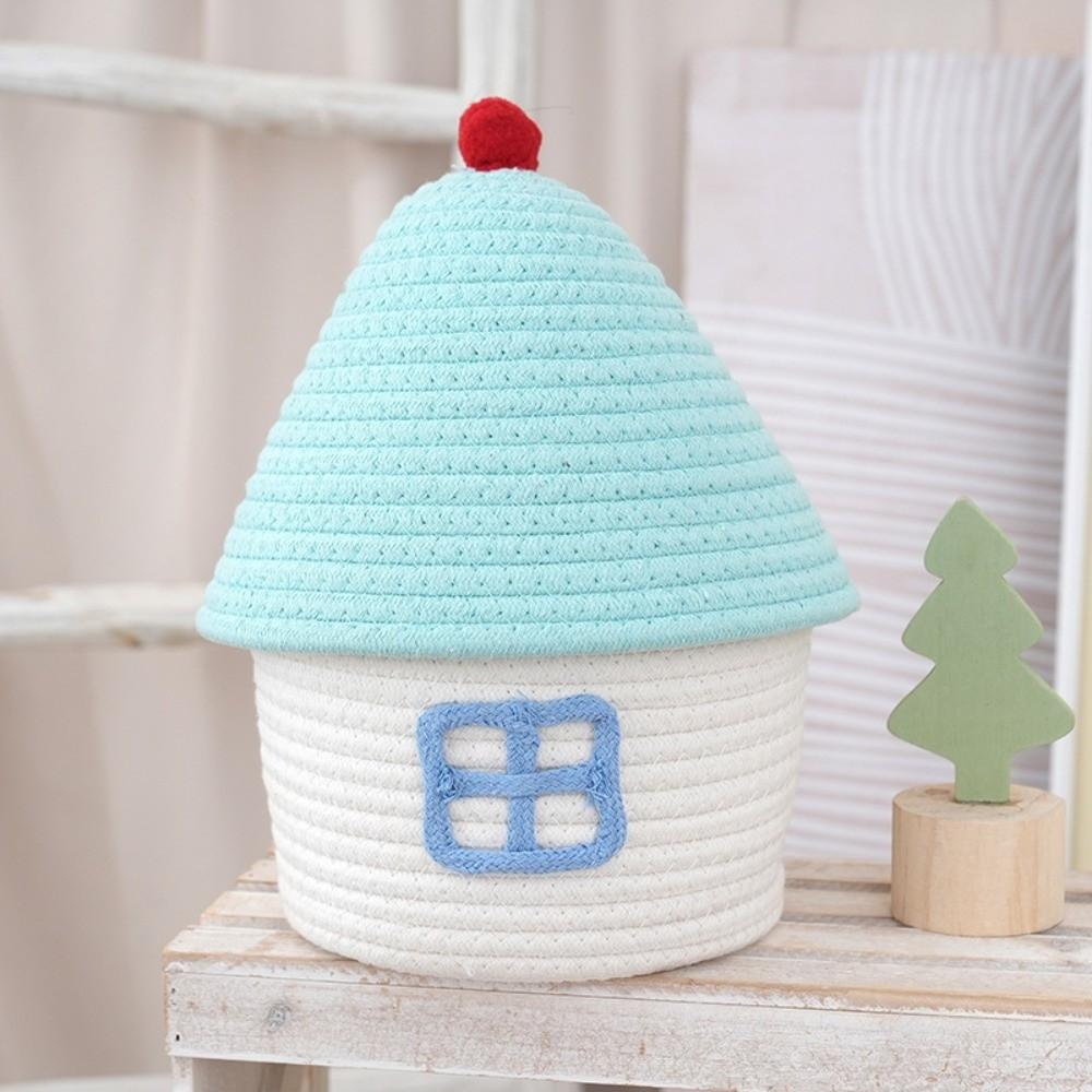House Shape Desk Organizer Handwoven Snack Toys Organizer Cute Storage Basket  Bedroom Decor