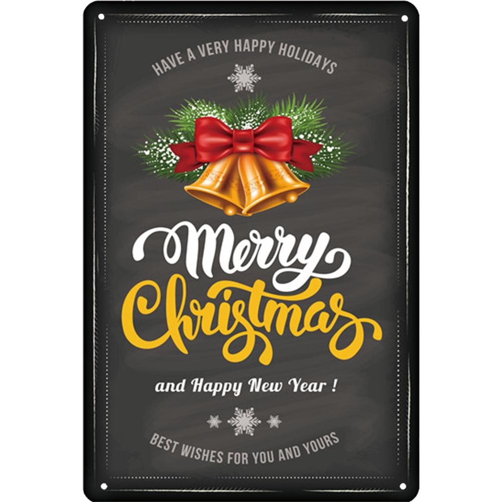 Merry Christmas Metal Tin Sign Plaque  Cartoon Elk Santa Claus Iron Painting Home Bar Cafe Pub Decoration Wall Art Plates