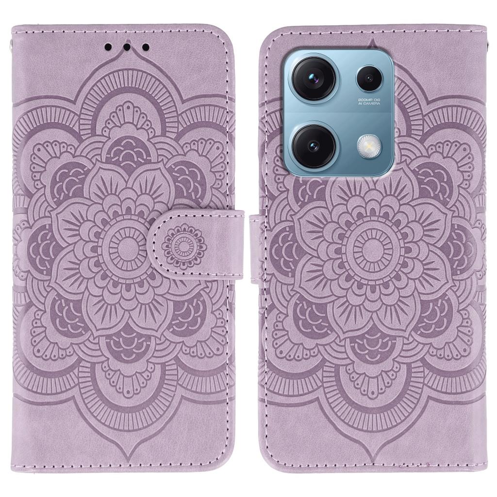 For Xiaomi Redmi Note 14S 4G Case PU Leather Mandala Imprinted Design Wallet Phone Cover