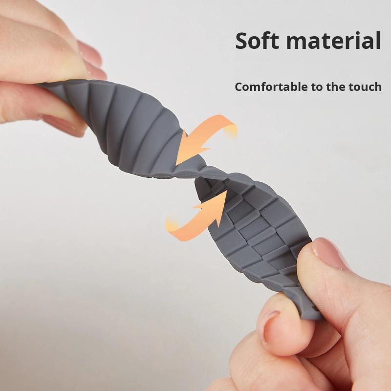 Luxury Loop Wave Buckle Bamboo Joint Silicone for Samsung Watch Strap 22mm Push Button Watch Band for Apple Watch
