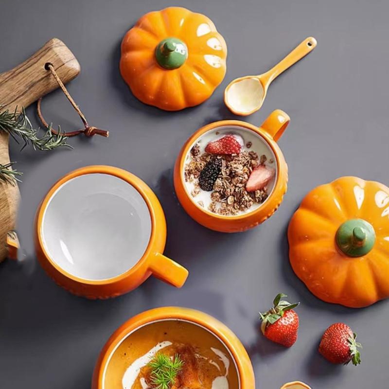Taza Cerámica Forma Calabaza Temática Halloween Apta Lavavajillas Taza Para Café Bebida Caliente Decoración Hogar Oficina