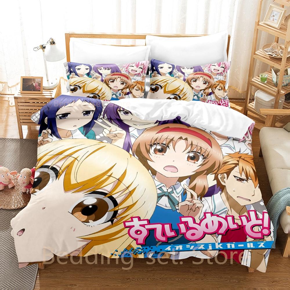 3d Print Anime D-Frag! Bedding Set Duvet Cover Comforter Bed Set Quilt Cover Pillowcase King Queen Twin Size Boys Girls Adult