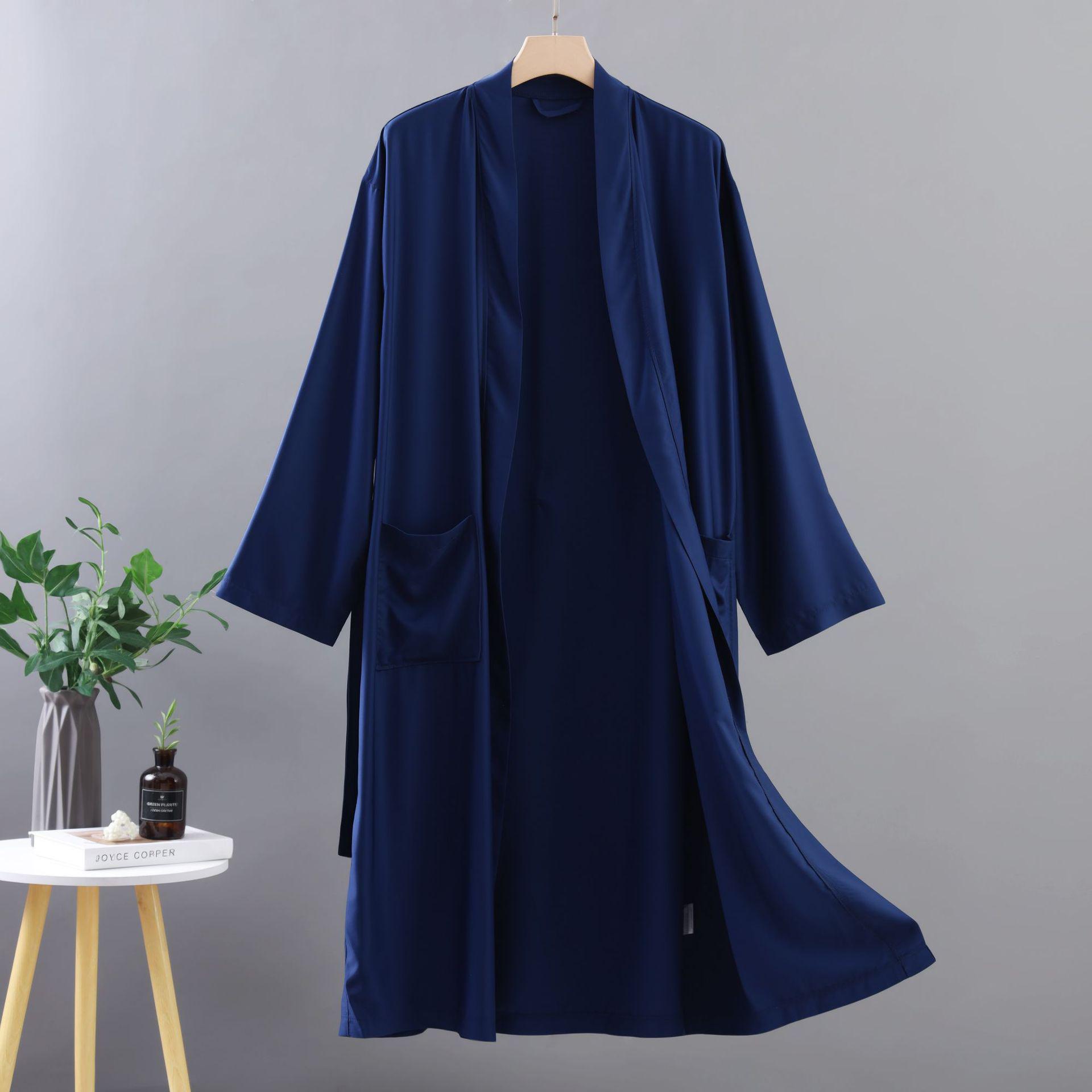 

Новый стиль, легкий халат-пижама из бамбукового волокна 70cm Wide*120cm Long (One Size) темно-синий