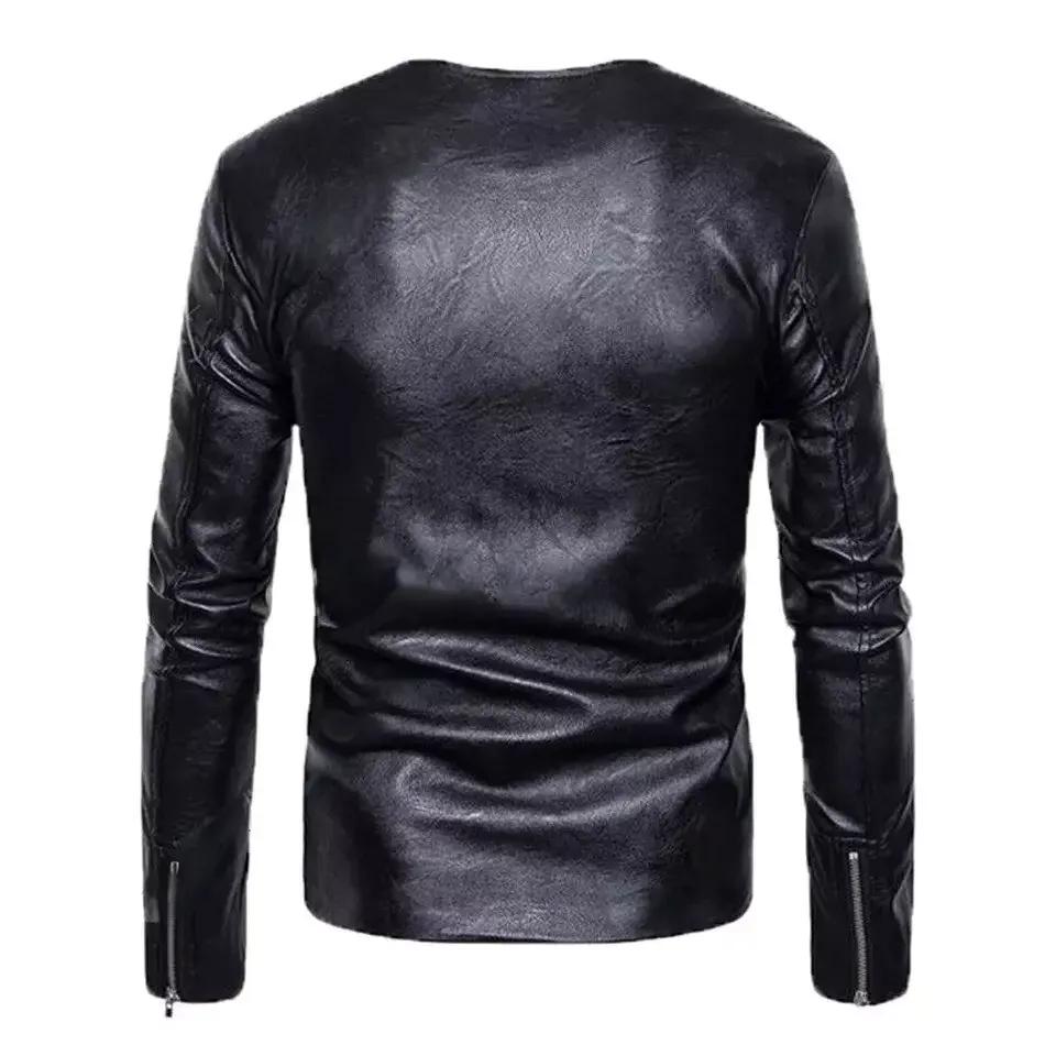 Neu Schwarze Herren Echtes Lammleder Neue Handgemachte Stilvolle Jacke Biker