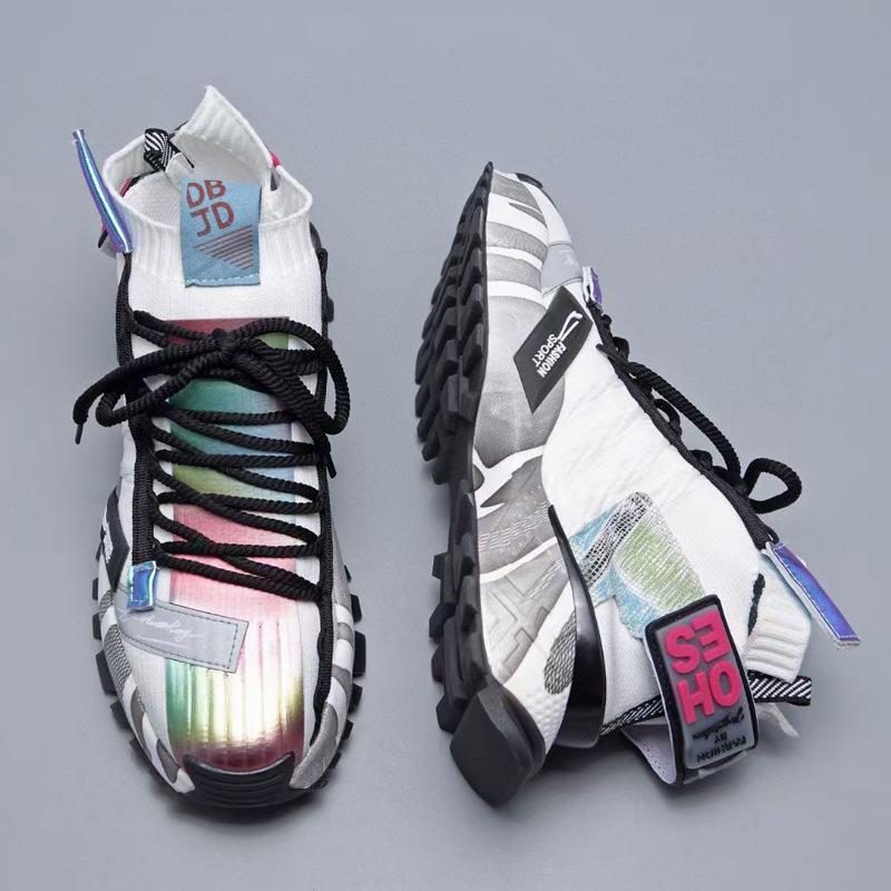 Fashion New men's shoes sports shoes men's lightweight breathable mesh running shoes knitted casual shoes, and trendy youth shoes A11