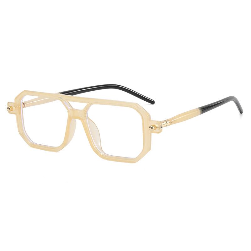 Square Double Bridge Sunglasses TR90 Material Anti Glare Vintage Style Sun Glasses for Men Women