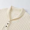 Women's 2026 Summer Knit Polo Sweater with Long Sleeves and Buttons