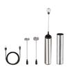 USB Rechargeable Electric Milk Frother with Cover Portable Milk Frother Electric Whisk  Barista Use