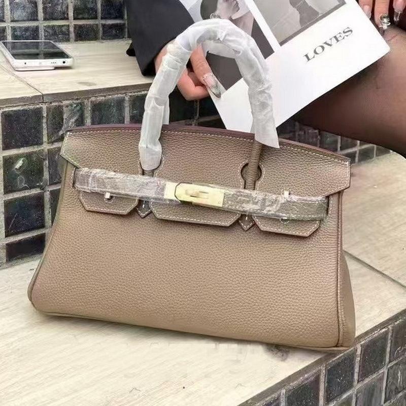 Head Layer Cowhide 29cm Horizontal Togo Leather Platinum Bag Short Carrying Strap (L08-29BK)