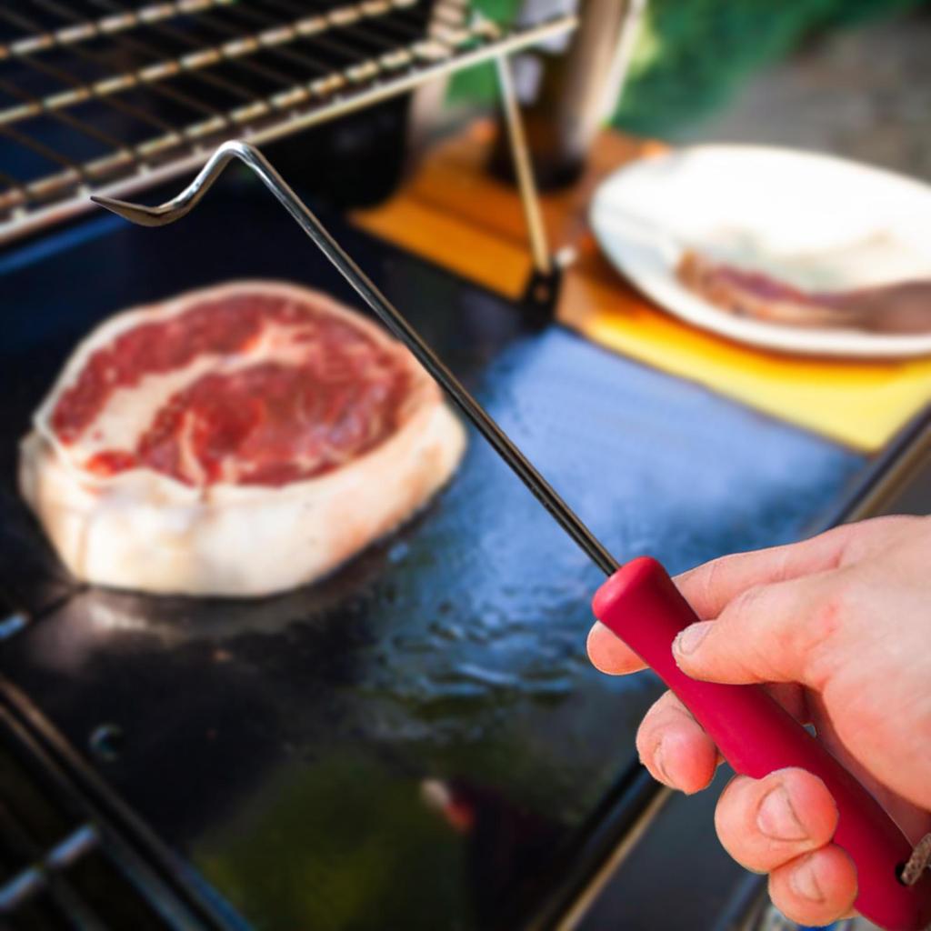 Food Flipper Barbecue Turner Hook Chicken BBQ Steak Grill Accessory for Flipping,