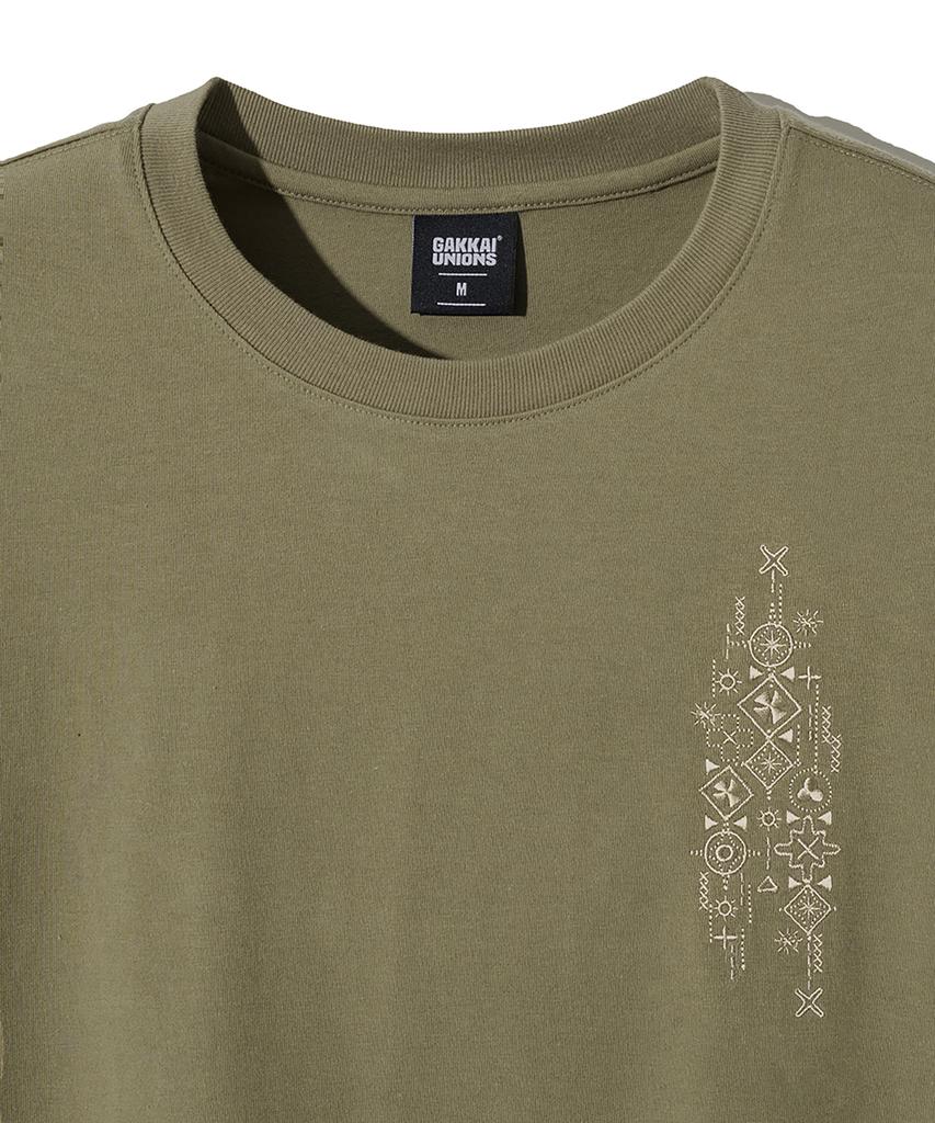 GAKKAI UNIONS Sunshine Embroidered Short Sleeve T-Shirt Olive