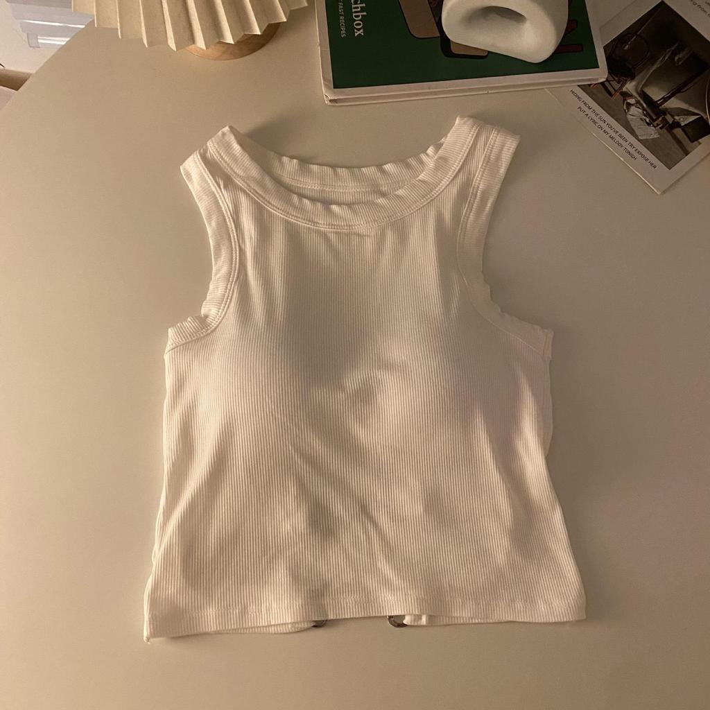 Top Canotta Donna Piccante Senza Schiena con Imbottiture sul Seno e Design a Bandeau