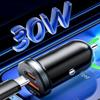 High Speeded 30W Car Smartphones Power Adapter With USB A And Type C Ports Suitable For Rapid Charging Of Mobile Devices