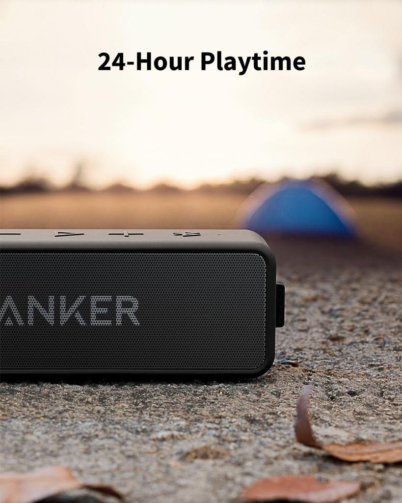 Anker Soundcore 2 Portable Bluetooth Speaker with Stereo Sound, Bluetooth 5, Bassup, IPX7 Waterproof, 24-Hour Playtime