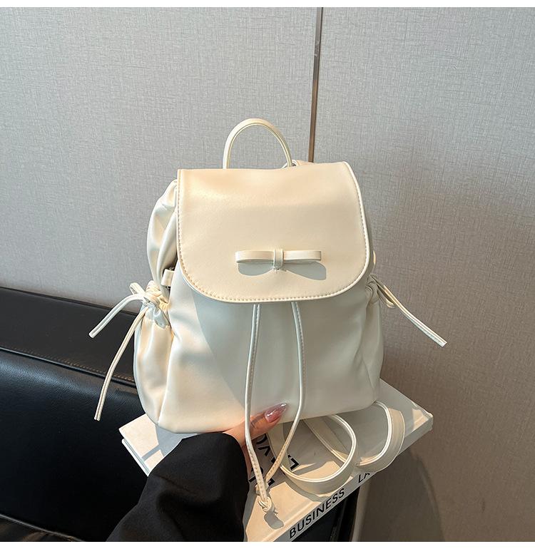 

Backpack bag women 2025 new niche simple portable bucket bag lightweight travel backpack білий