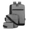 Men's Casual 3-Piece Backpack Set