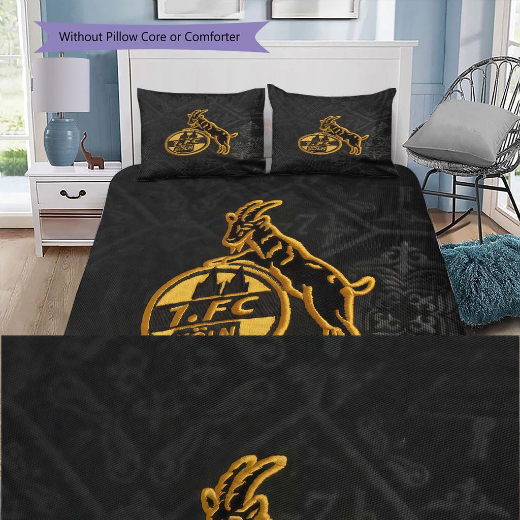Biancheria da letto con motivo logo FC Köln Decorazione per la casa Regalo di compleanno ( 1 copripiumino + 2 federe, senza imbottitura),merchandising per fan.