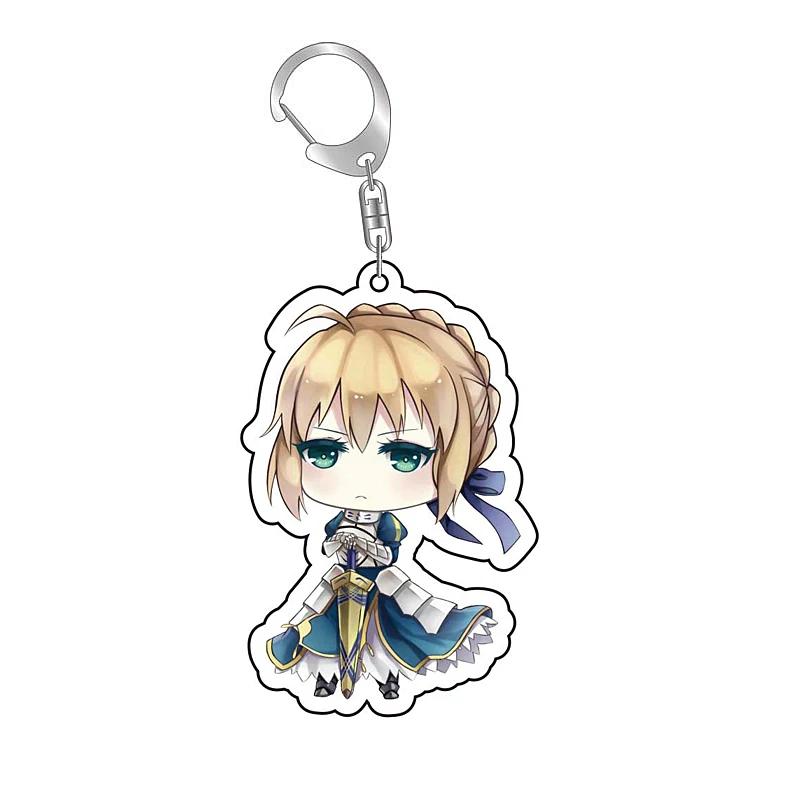 Fate Stay Night Tohsaka Rin Altria Pendragon Cute Cartoon Keychain Kawaii Keyrings Bag Parts & Trendy Gift