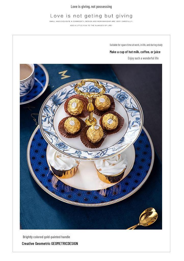 European Style Ceramic Dim Sum and Snack Cake Stand