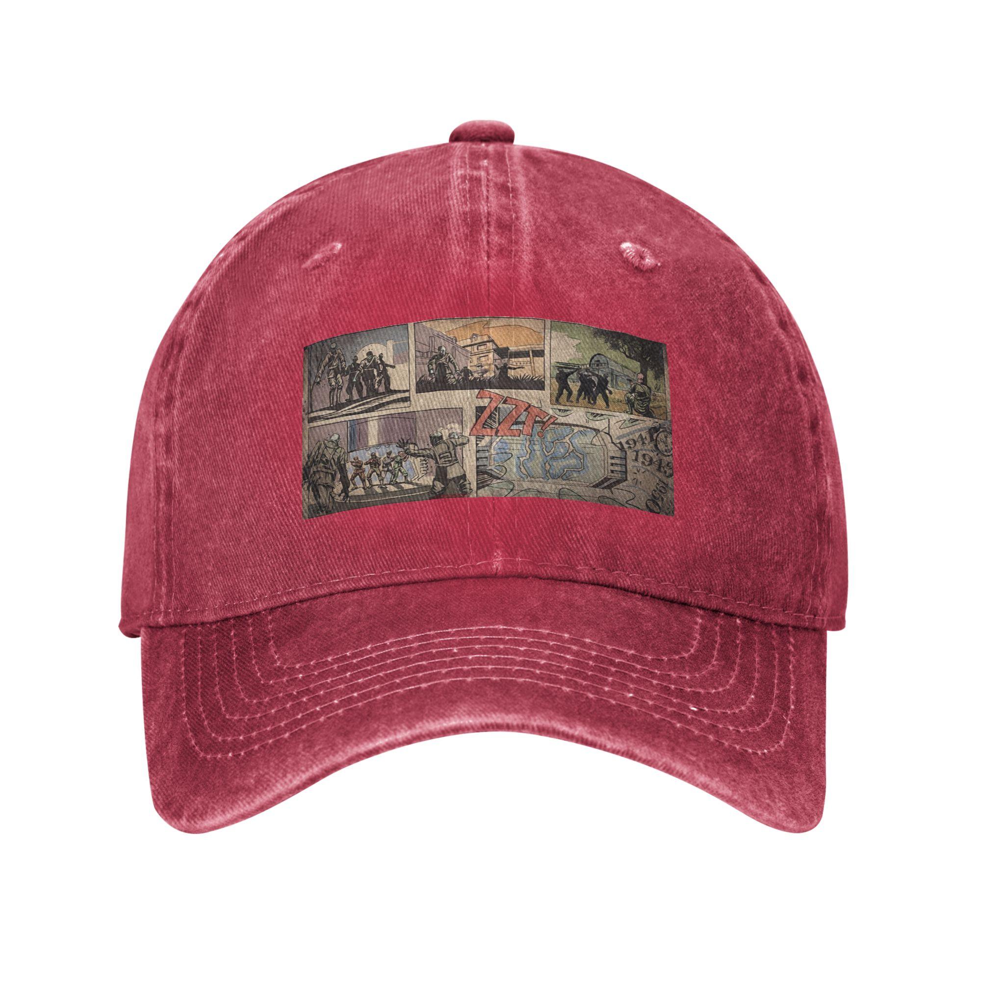 COD Zombies Kino Der Toten Loading Screen Baseball Caps Washed Denim Hats Adjustable Casquette Sports Baseball Cowboy Hat One Size