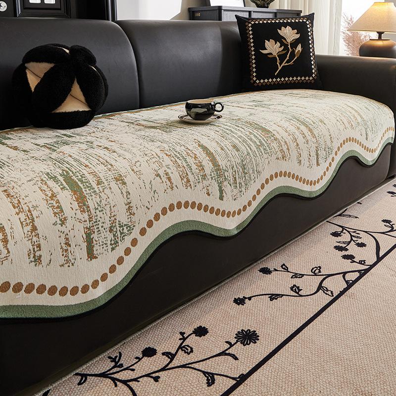 

Retro Special-Shaped Sofa Cushion Is Universal In All Seasons, New Leather Sofa Seat Cushion Is Non-Slip, Light Luxury, And High-End Sofa Cover Towel. 90-70