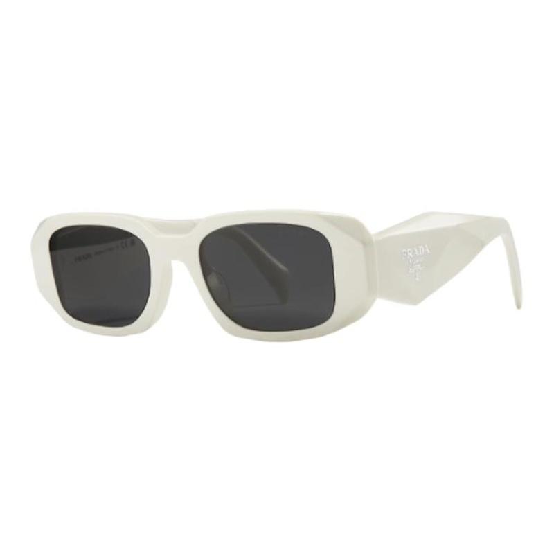 Prada Brand Logo Rectangular Sunglasses Women Multicolor 1425S0 white frame + gray lens 51 basic packaging - glasses case + packaging box