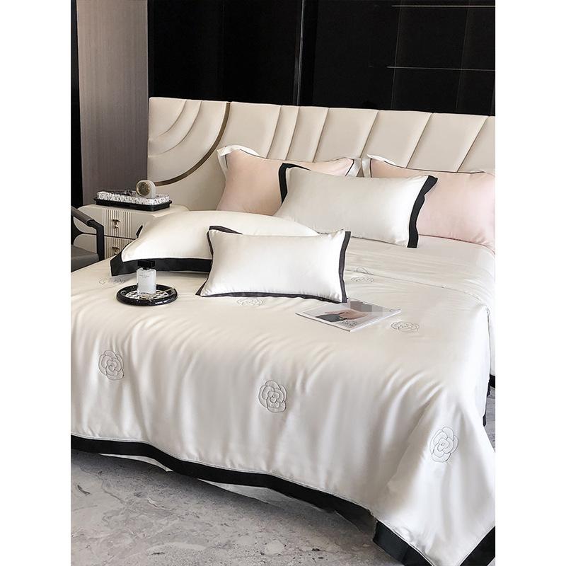 Ummer Cool Quilt Set of Four, 100 Strands of Heavenly Silk Cool Ice Silk Summer Quilt