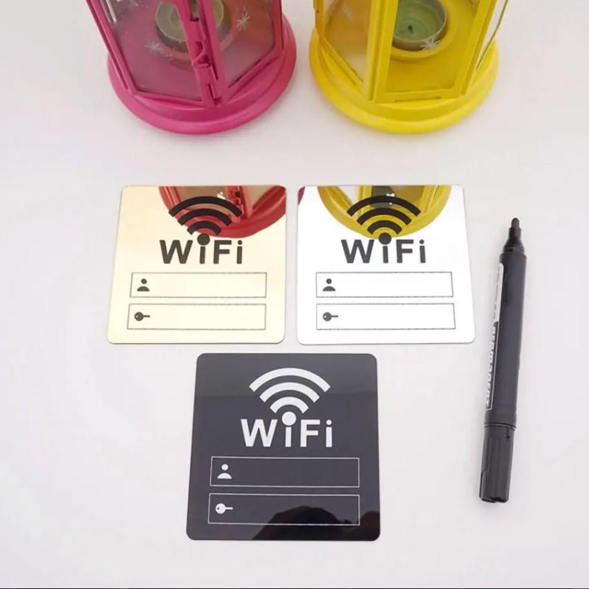 WiFi Logo DIY Mirror Wall Sticker for Restaurant, Office, Salon, Bedroom, Shop, Kindergarten Decor.