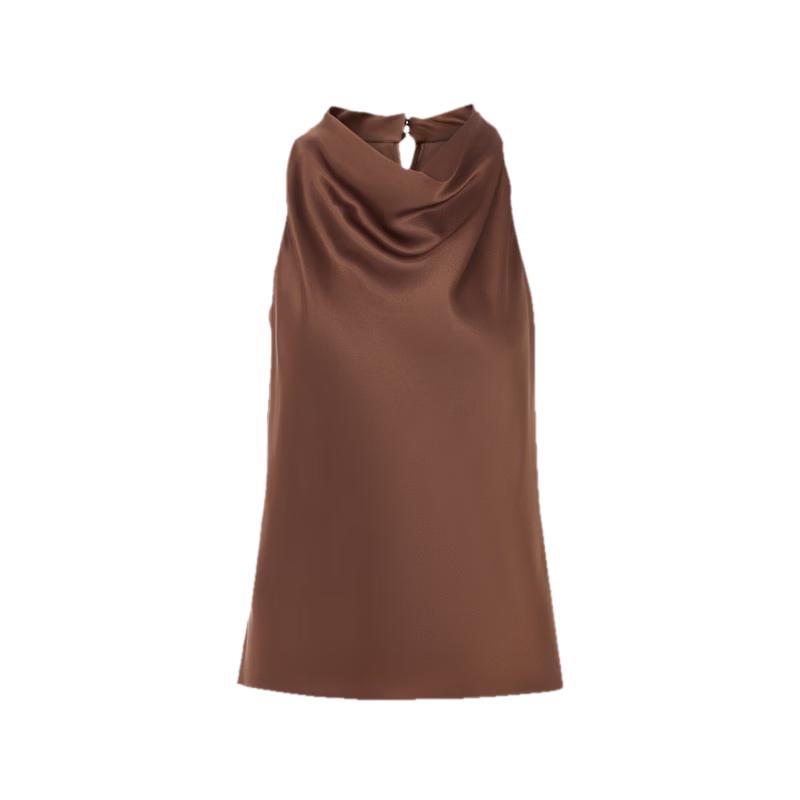 Lancy Premium Acetate Drape Neck Sleeveless Top 2XL
