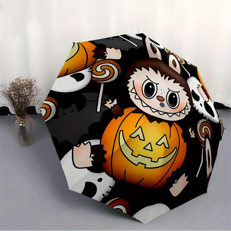 1pc Halloween Labubu Automatic Opening/closing Umbrella, Foldable Sunshade, Perfect Gift for Friends, Durable Handle yy250812072
