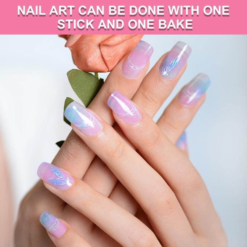 Blatt Halbgehärtete Gele Nagellack Streifen Klebende Gele Nagelkunst Aufkleber Langlebige Gele Nagelfolien Aufkleber Nagelaufkleber