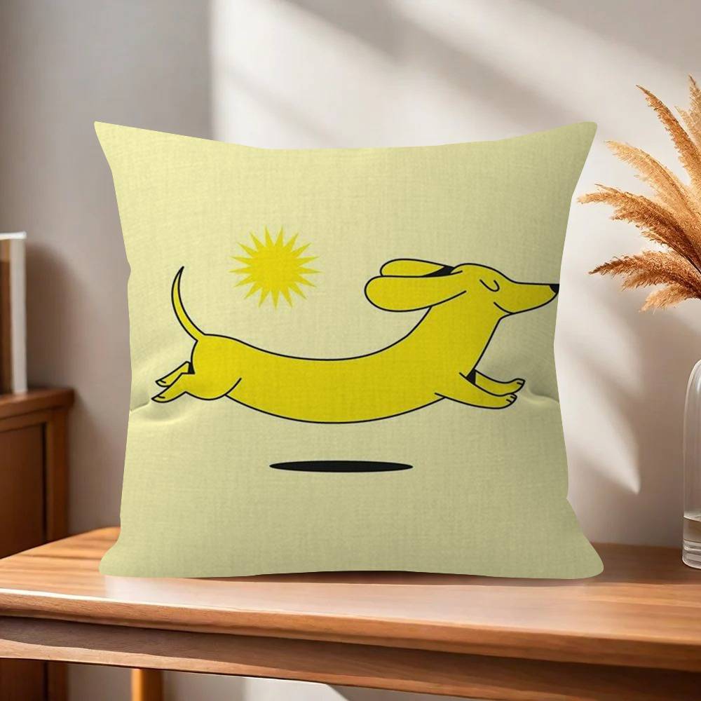 Sausage Dog Dachshund cute Pillowcase toon Gift Cushion Cover Bedroom Home Sofa Chair Seat Decor pillow case
