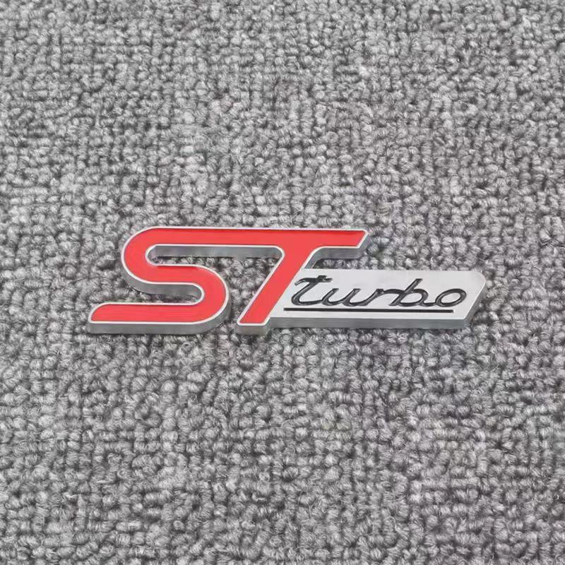 3D Metal STLine STTurbo Logo Emblem Decal Front Grill Fender Side Badge Sticker for  Kuga Fiesta Mondeo and Other Automobile Brands