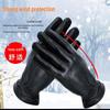 Men's Waterproof Genuine Sheepskin Fleece-lined Warm Gloves