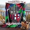 Flannel Blanket Bologna FC Print Custom Name Text Soft Throw for Sofa Bed
