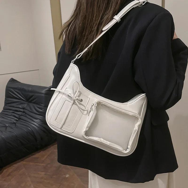 326Bolso Cruzado Femenino Diseñador Japonés Bolso de Mano Estilo Preppy Bolso de Hombro Y2k Harajuku Bolsos para Mujer Coreano Transparente Bolsa Ita Escolar