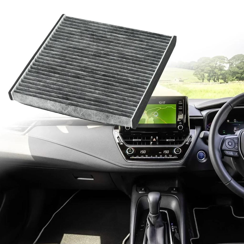 Akcesoria Samochodowy Filtr Powietrza Wysokiej Jakości Nowy Włókninowy Praktyczny Zastępuje 218x215x16mm 87139-33010 Zawierający węgiel