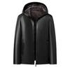 High-end New Leather Jacket for Men In Autumn and Winter Plus Velvet Warm Short Sheepskin Jacket Detachable Hooded Leather Jacket