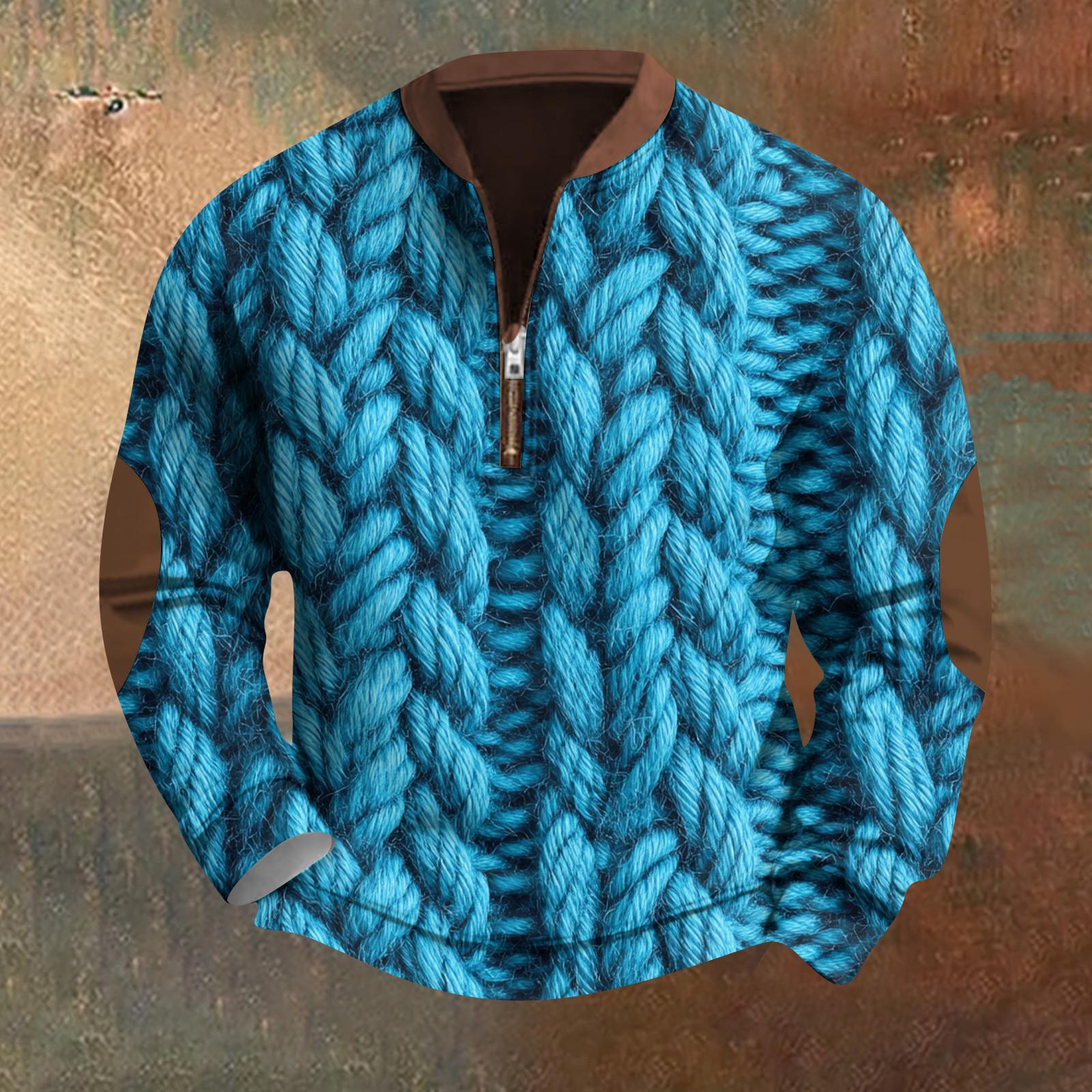 

Мужская повседневная толстовка в стиле ретро с градиентным принтом L синий