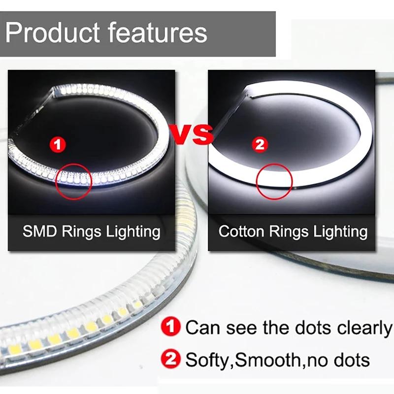 4Pcs RGBW Angel eyes Kit Halo Rings Cotton Light For BMW E90 Dynamic Daytime Running Lamps Bluetooth App Control Car Accessories