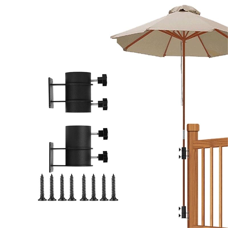 Metallischer Schirmständer Schirm Deckmontage Feststehend Terrassen Schirmhalter für Eckzäune Innenhöfe Passend Durchmesser 2 Zoll