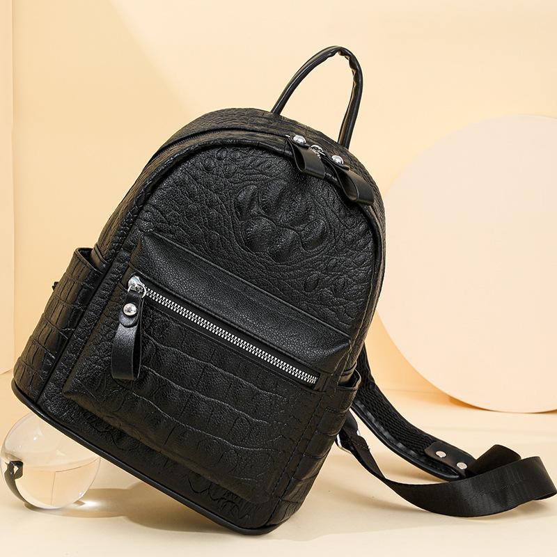 Rucksack mit großem Fassungsvermögen, einfache Textur, Rucksack für Studenten, Reiserucksack, vielseitige Damentasche