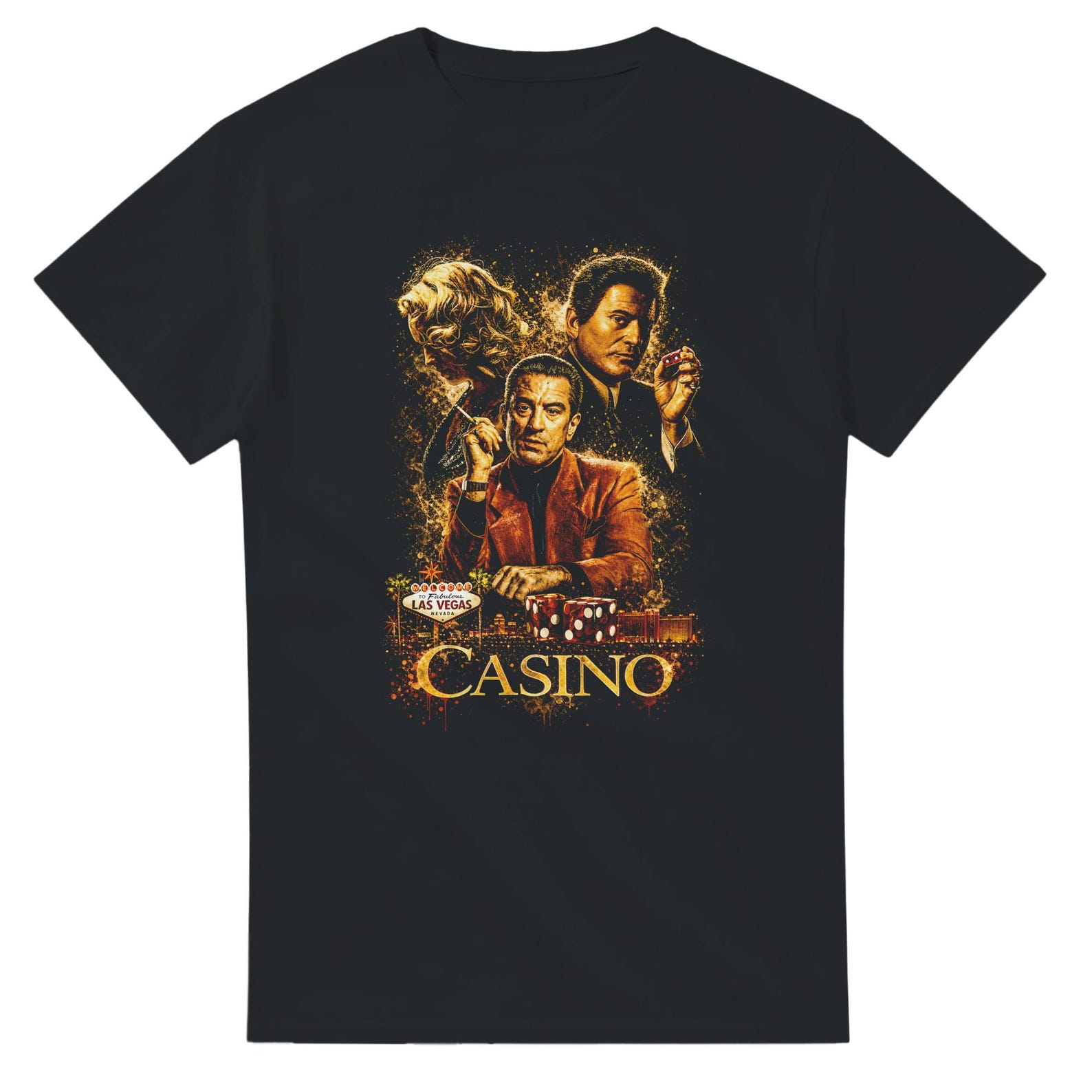 Casino Movie Halftone Heavyweight Unisex Crewneck T shirt | Gildan® 5000 S