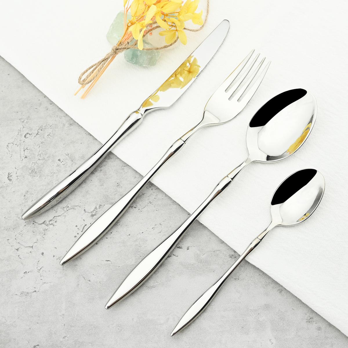 

4 шт./компл. винтажная посуда из нержавеющей стали 304, набор столовых приборов, нож, вилка, чайная ложка, посуда, вечерние кухонные столовые приборы, набор столовых приборов серебряный